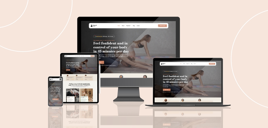 Aligned Femme website mockup