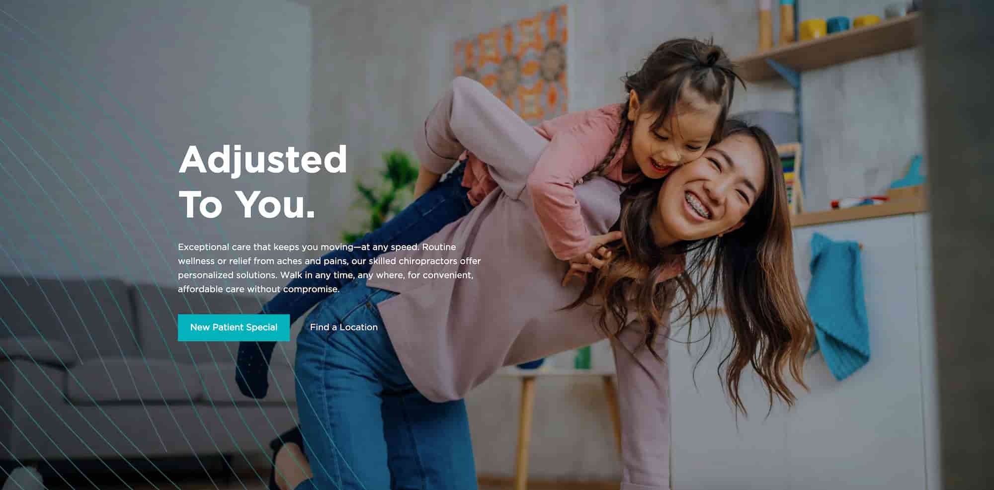 The Joint Chiropractic website hero section.