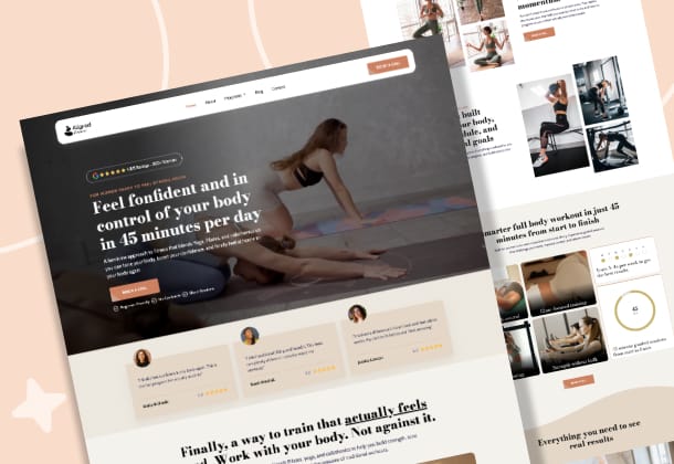 Aligned Femme website mockup